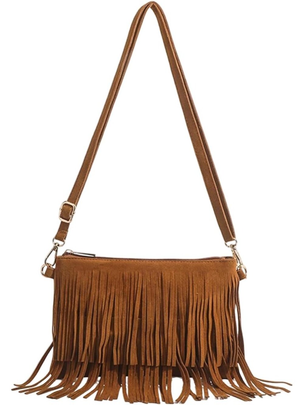 Women's Boho Suede Fringe Crossbody Bags | Tassel Hippie Western Cowgirl Bag, Zi